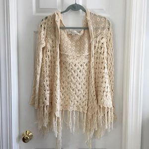 Boho Hooded Crochet Jacket